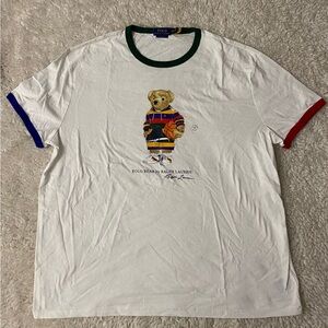 Ralph Lauren White Tee with Bear Graphic
